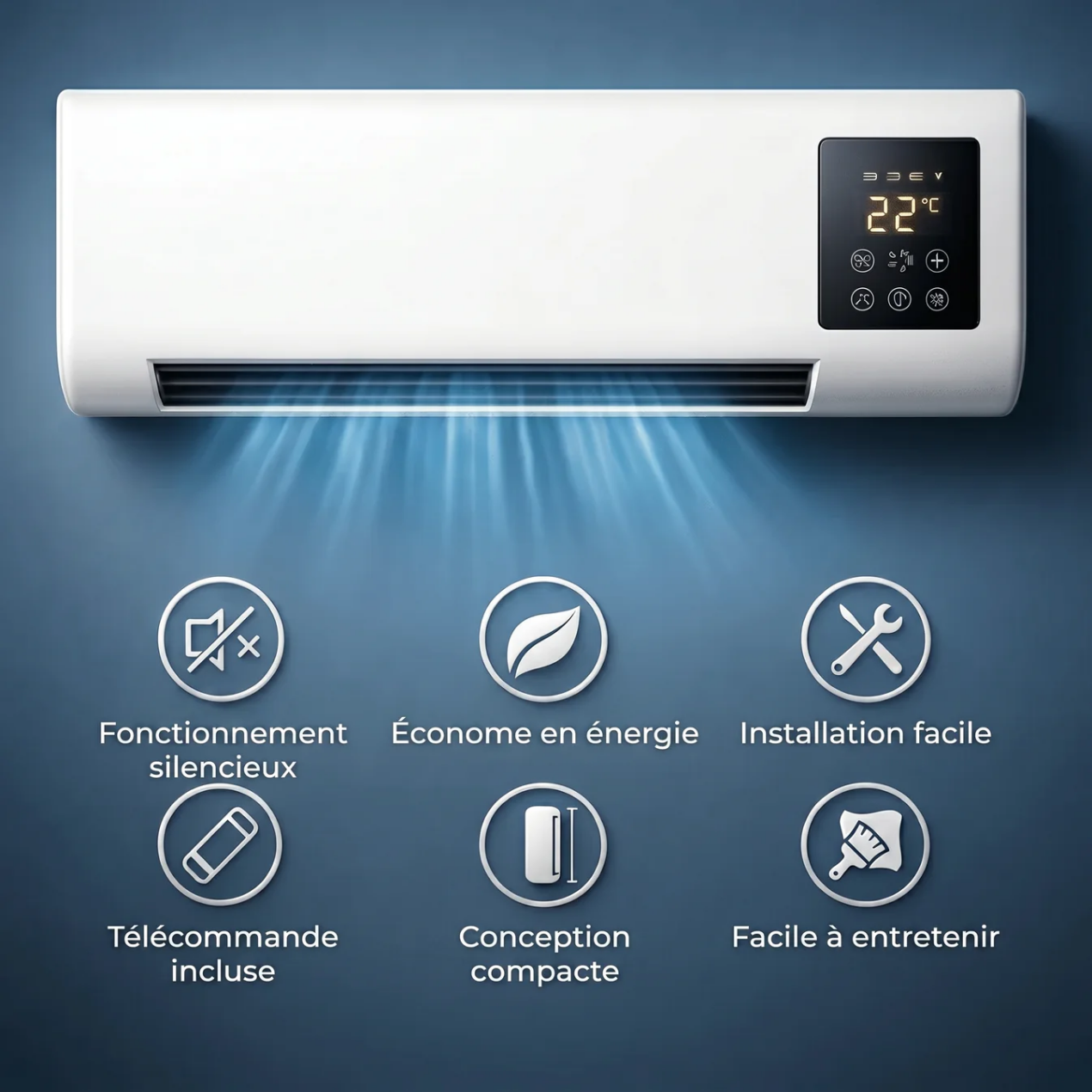 Climatiseur Mobile 4-en-1 | Silencieux, Réversible, Confort Toute l'Année 1