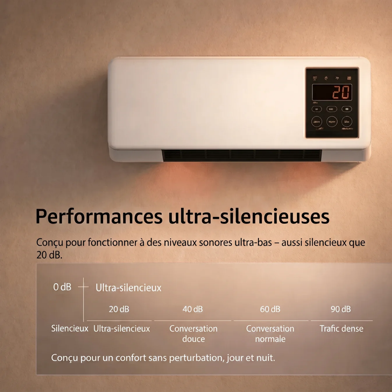 Climatiseur Mobile 4-en-1 | Silencieux, Réversible, Confort Toute l'Année 7