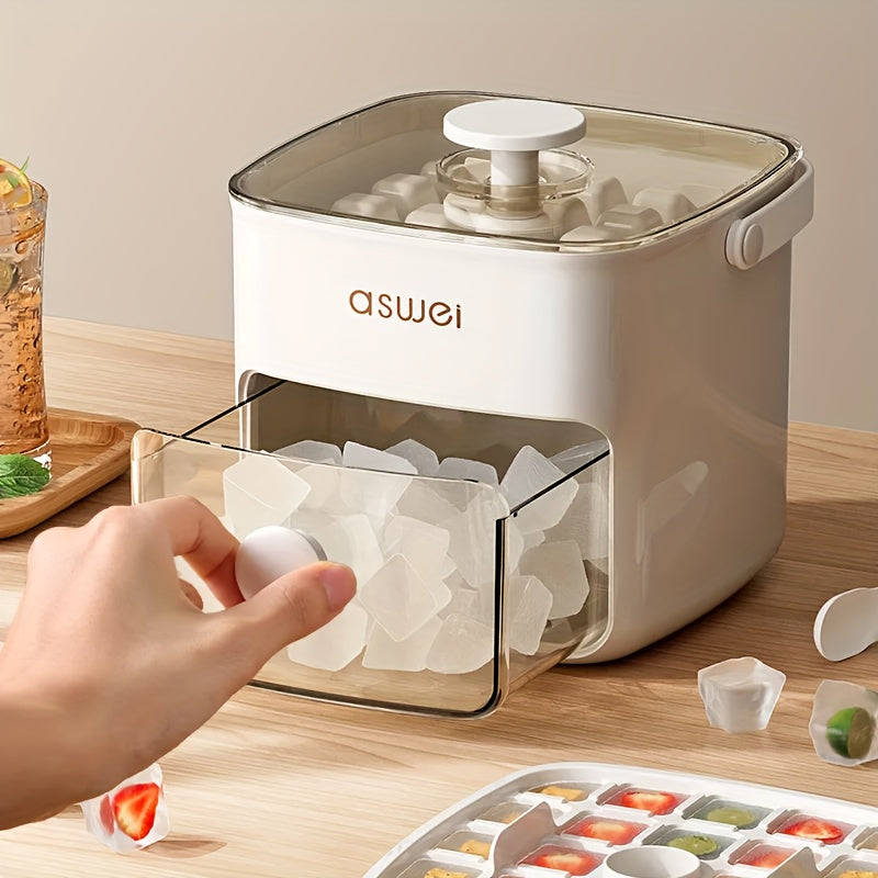Compact Manual Ice Cube Maker with Drawer 2