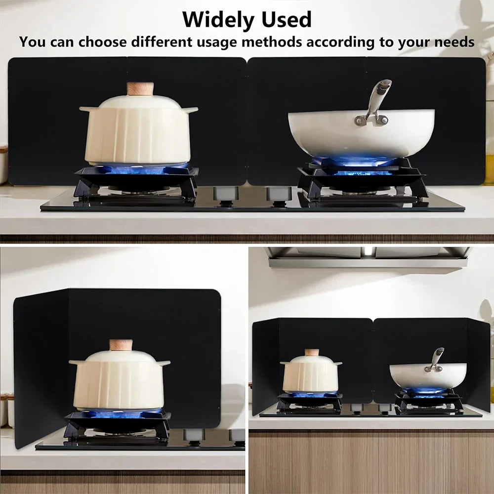 Cuisinier Écran de Protection Pliable | Acier Inoxydable Résistant à la Chaleur 4