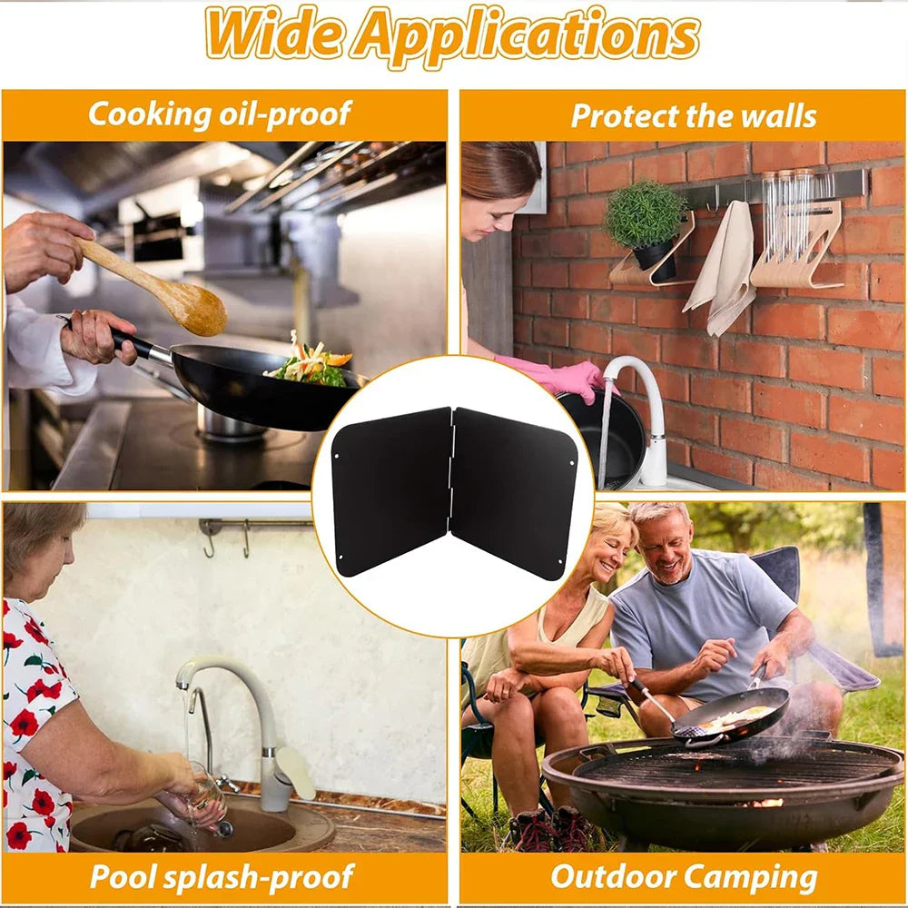 Cuisinier Écran de Protection Pliable | Acier Inoxydable Résistant à la Chaleur 5