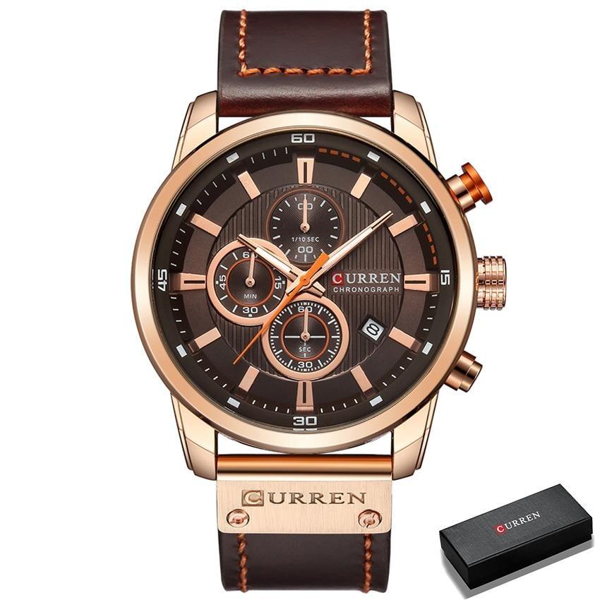 Cyrus Montre Chronographe Homme | Bracelet Cuir, Étanche 3ATM 2