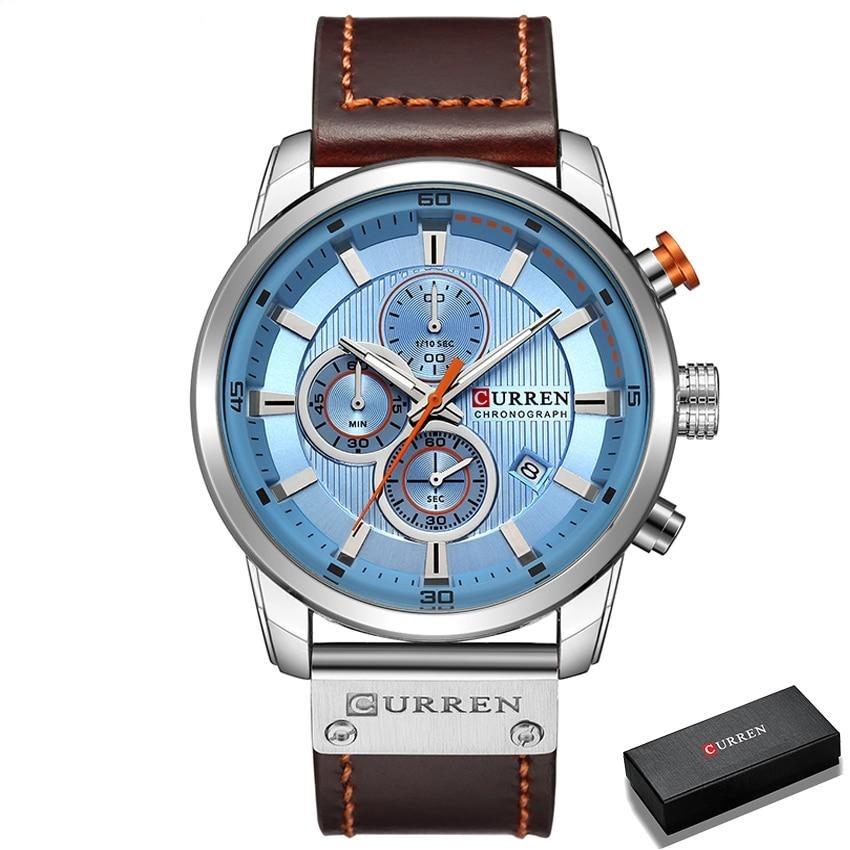 Cyrus Montre Chronographe Homme | Bracelet Cuir, Étanche 3ATM 7