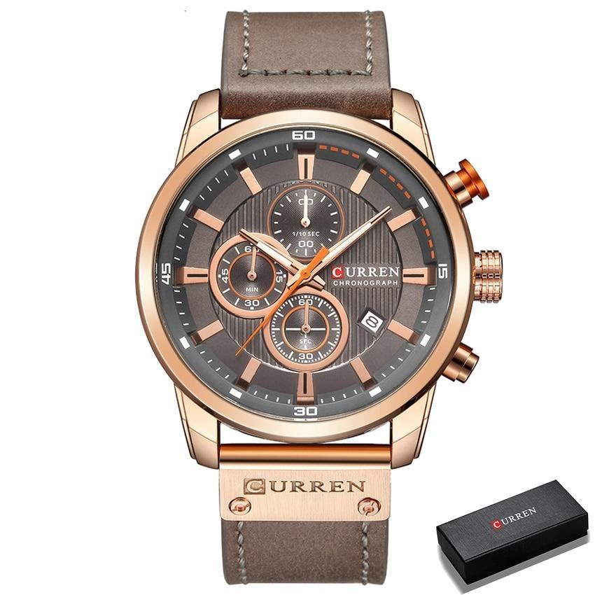 Cyrus Montre Chronographe Homme | Bracelet Cuir, Étanche 3ATM 8