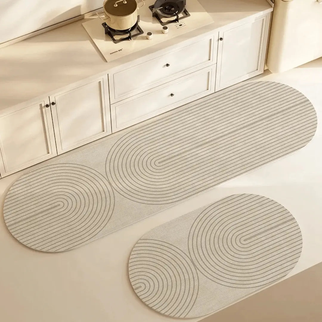 Dalia Tapis Absorbant Antidérapant | Microfibre, Design Rayé pour Cuisine et Salle de Bain 1
