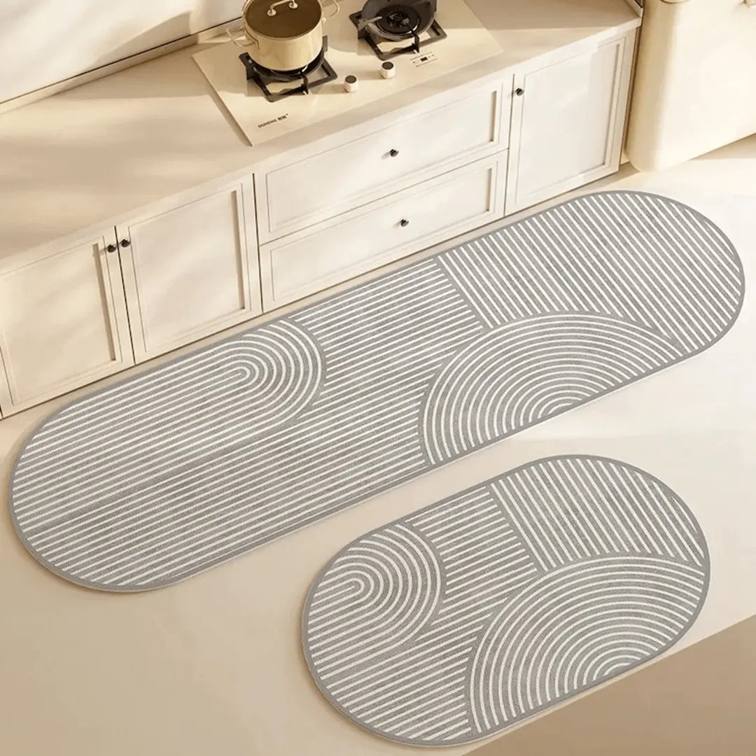 Dalia Tapis Absorbant Antidérapant | Microfibre, Design Rayé pour Cuisine et Salle de Bain 2