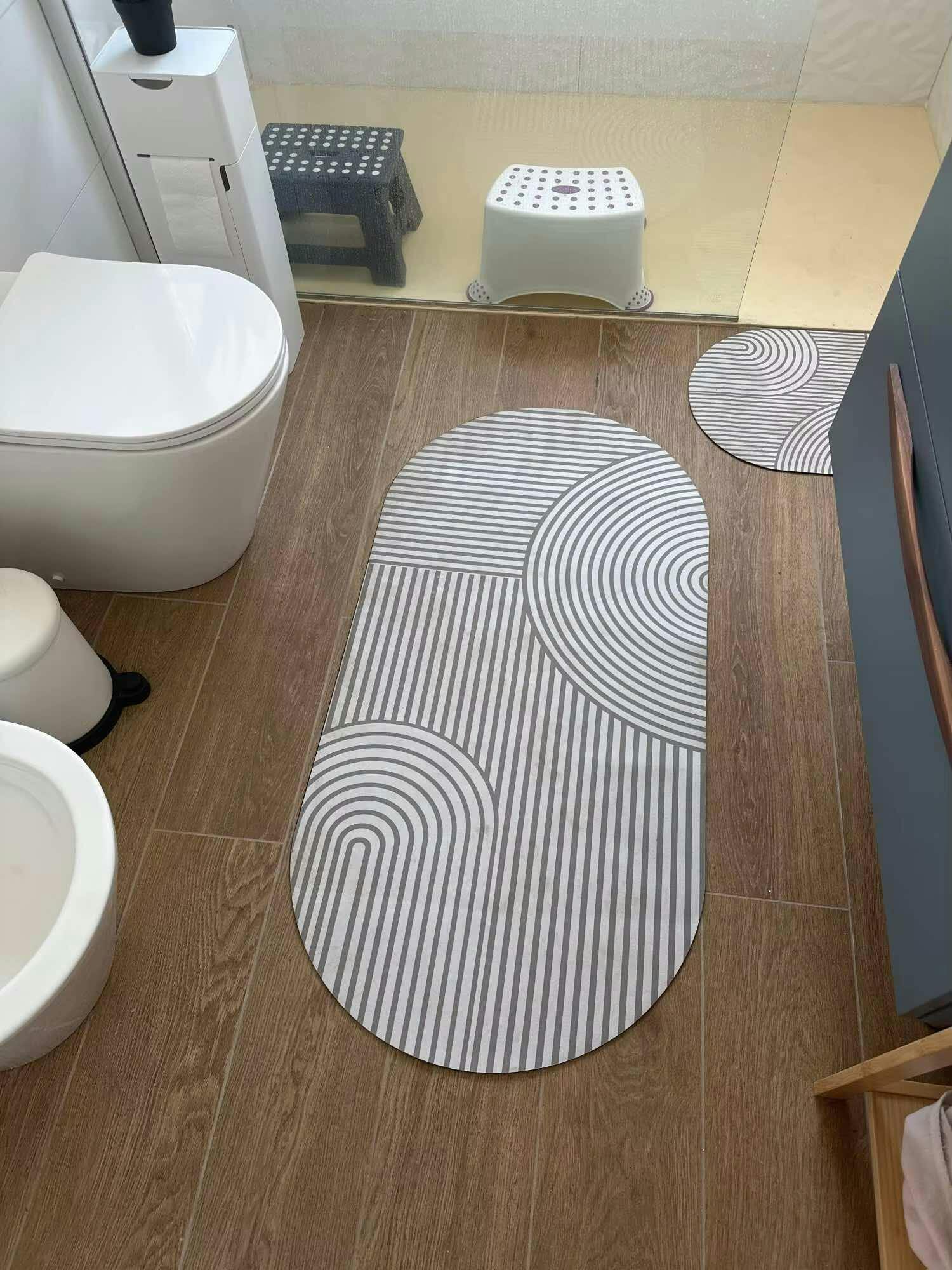 Dalia Tapis Absorbant Antidérapant | Microfibre, Design Rayé pour Cuisine et Salle de Bain 4