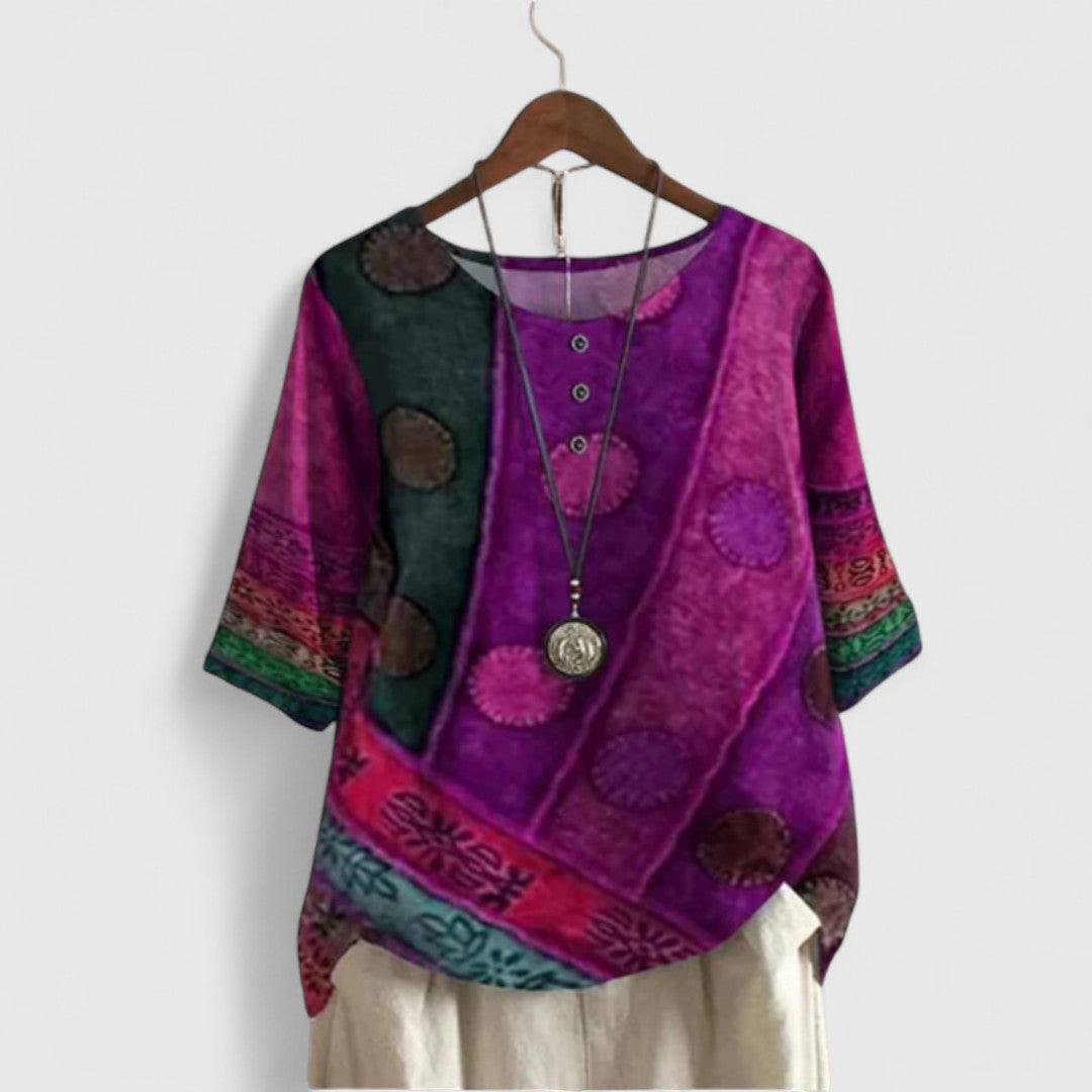 Daring Women's Top | Artistic Patchwork Design, Comfortable Fit 3