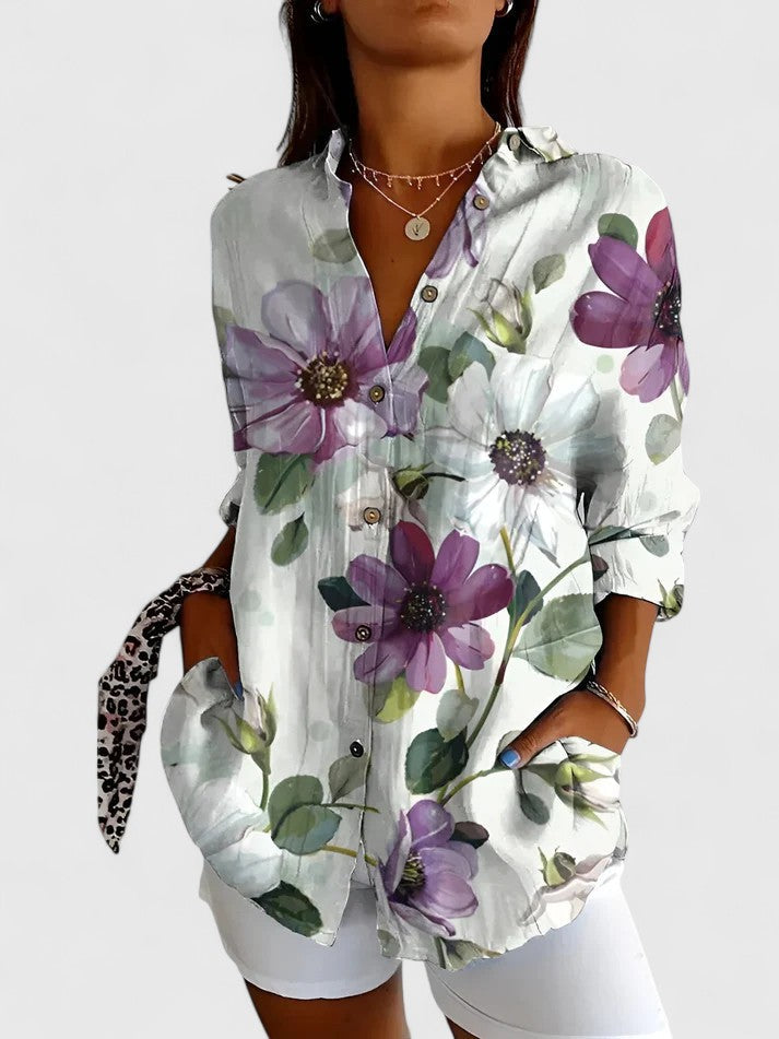Diane Women's Blouse | Floral Design, Soft and Breathable Summer Top 3