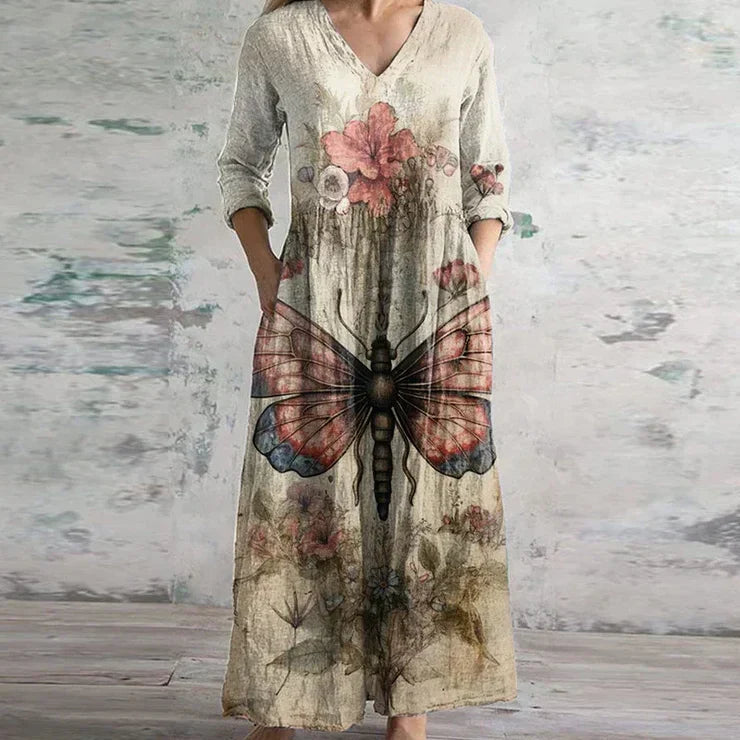 Elegant Maxi Dress | Vintage Floral Design 2