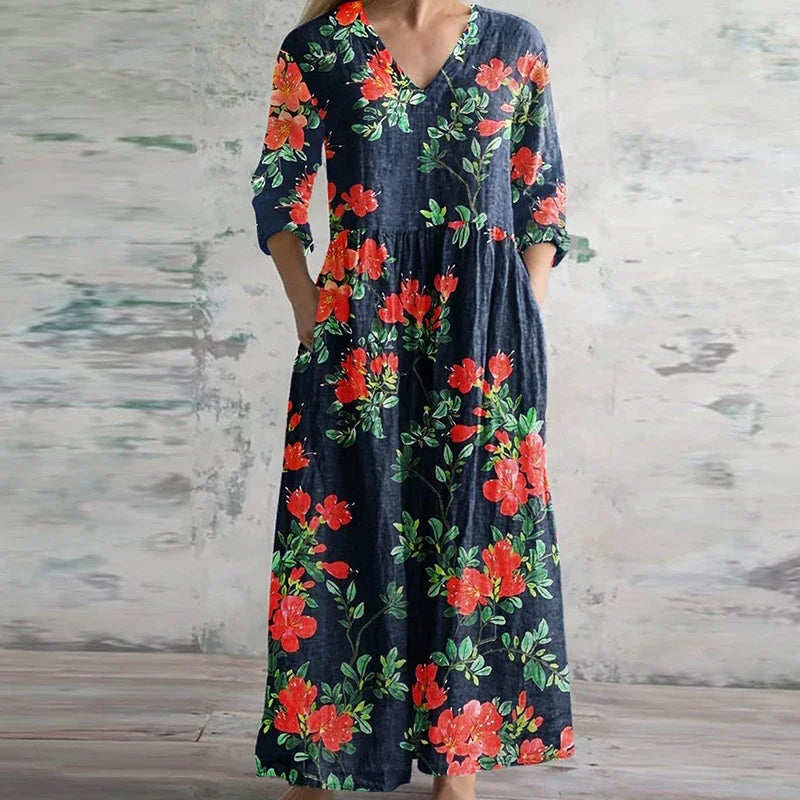 Elegant Maxi Dress | Vintage Floral Design 3
