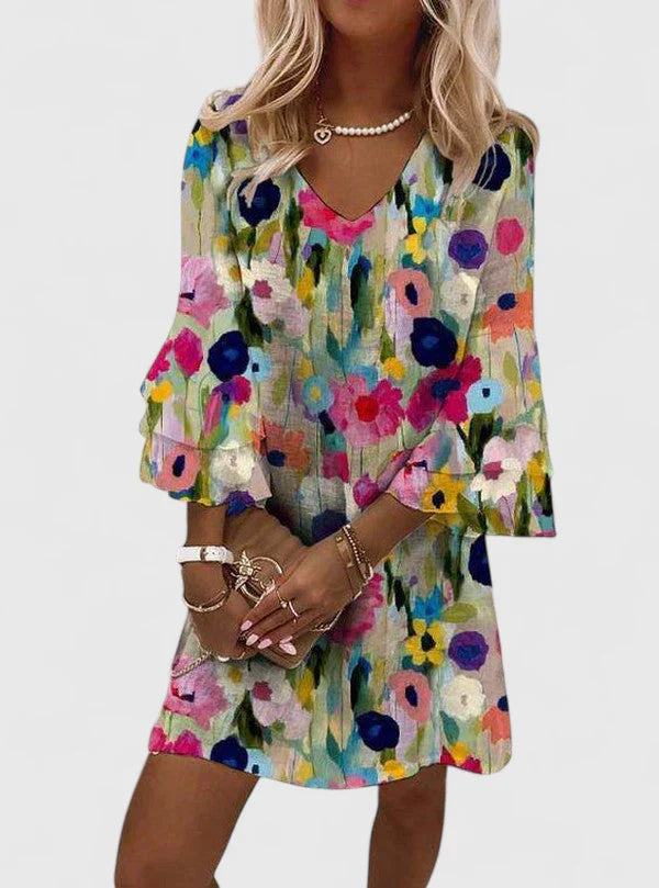 Elegant Mini Dress | Romantic Floral Print 0