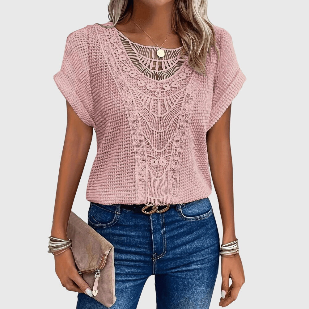 Elegant Women's Blouse | Lace Detailing, Ibiza Style 1