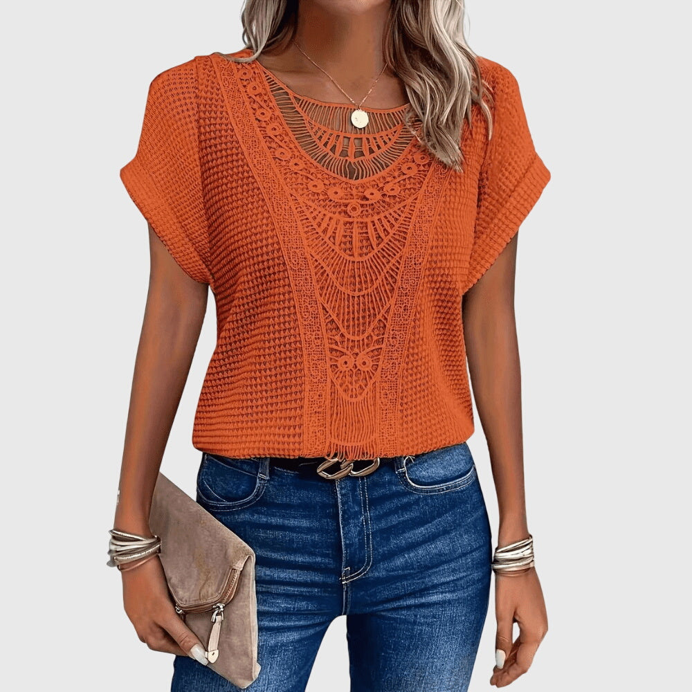Elegant Women's Blouse | Lace Detailing, Ibiza Style 4