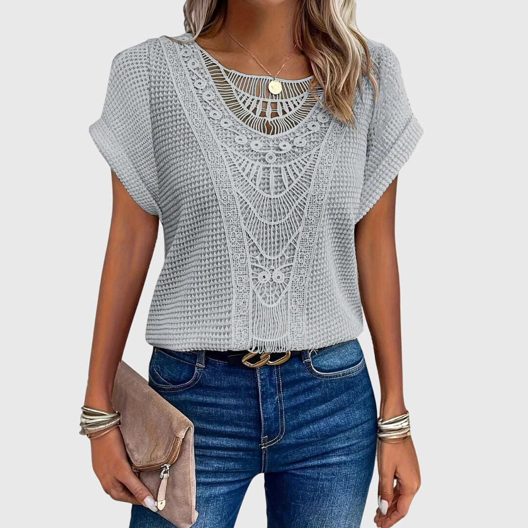 Elegant Women's Blouse | Lace Detailing, Ibiza Style 6