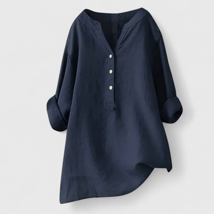 Elegant Women's Blouse | Lightweight Fabric, Chic V-Notch Design 10