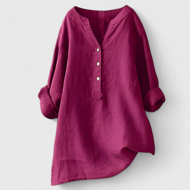 Elegant Women's Blouse | Lightweight Fabric, Chic V-Notch Design 5