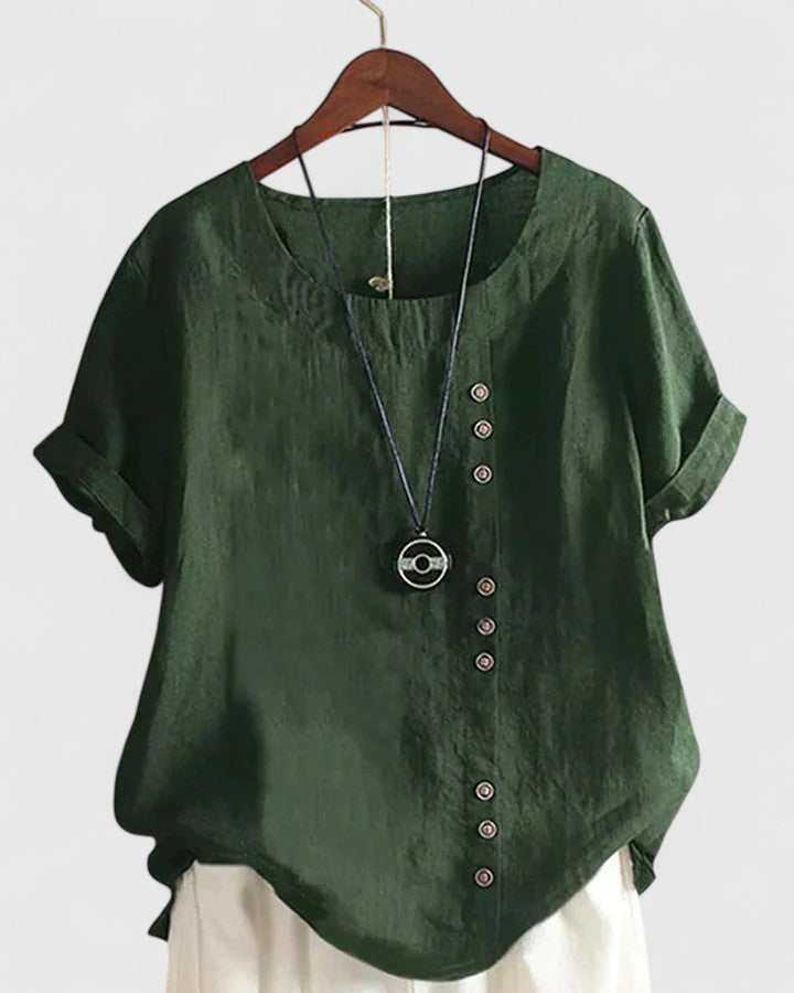 Elegant Women's Blouse | Lightweight, Short Sleeve Chic Design 2