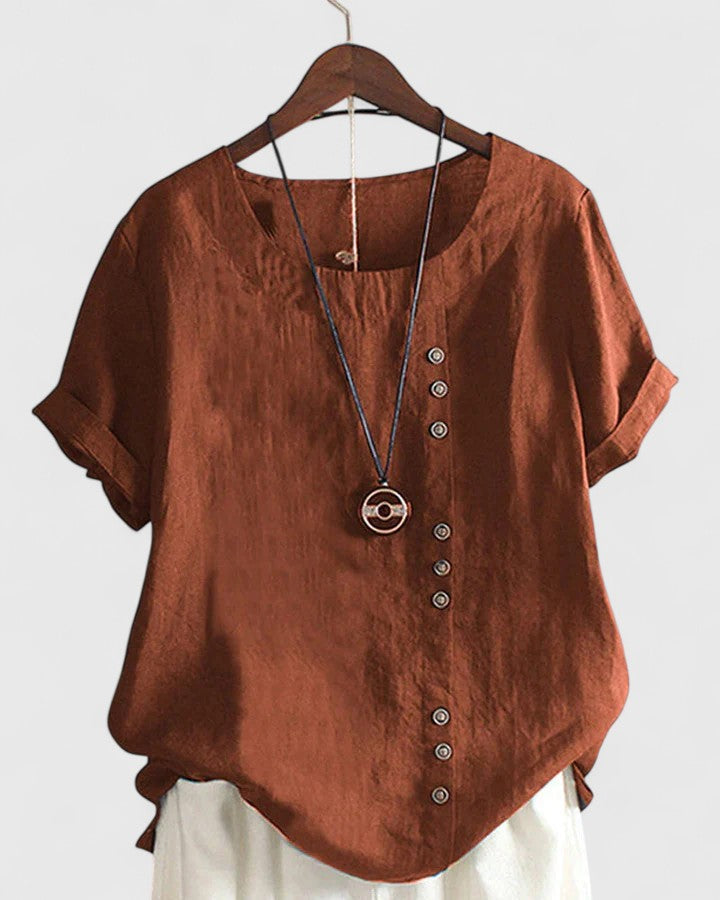 Elegant Women's Blouse | Lightweight, Short Sleeve Chic Design 4