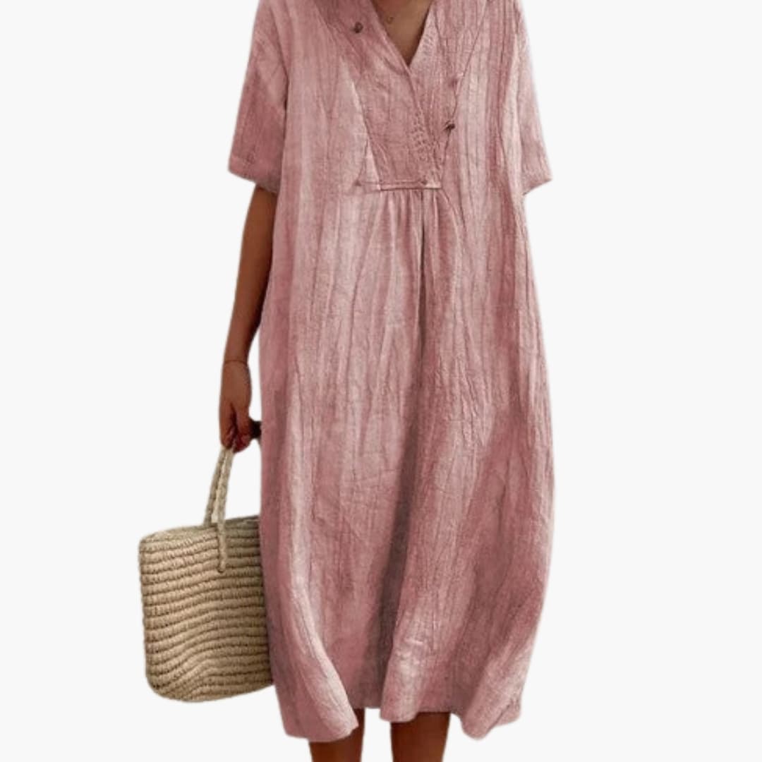 Elegant Women's Dress | V-Neck, Relaxed Fit, Everyday Style 0