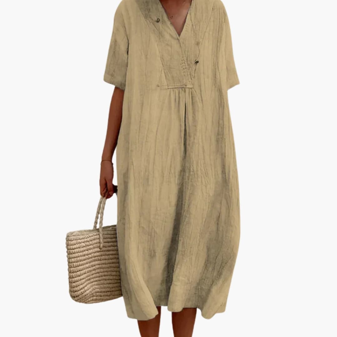 Elegant Women's Dress | V-Neck, Relaxed Fit, Everyday Style 1