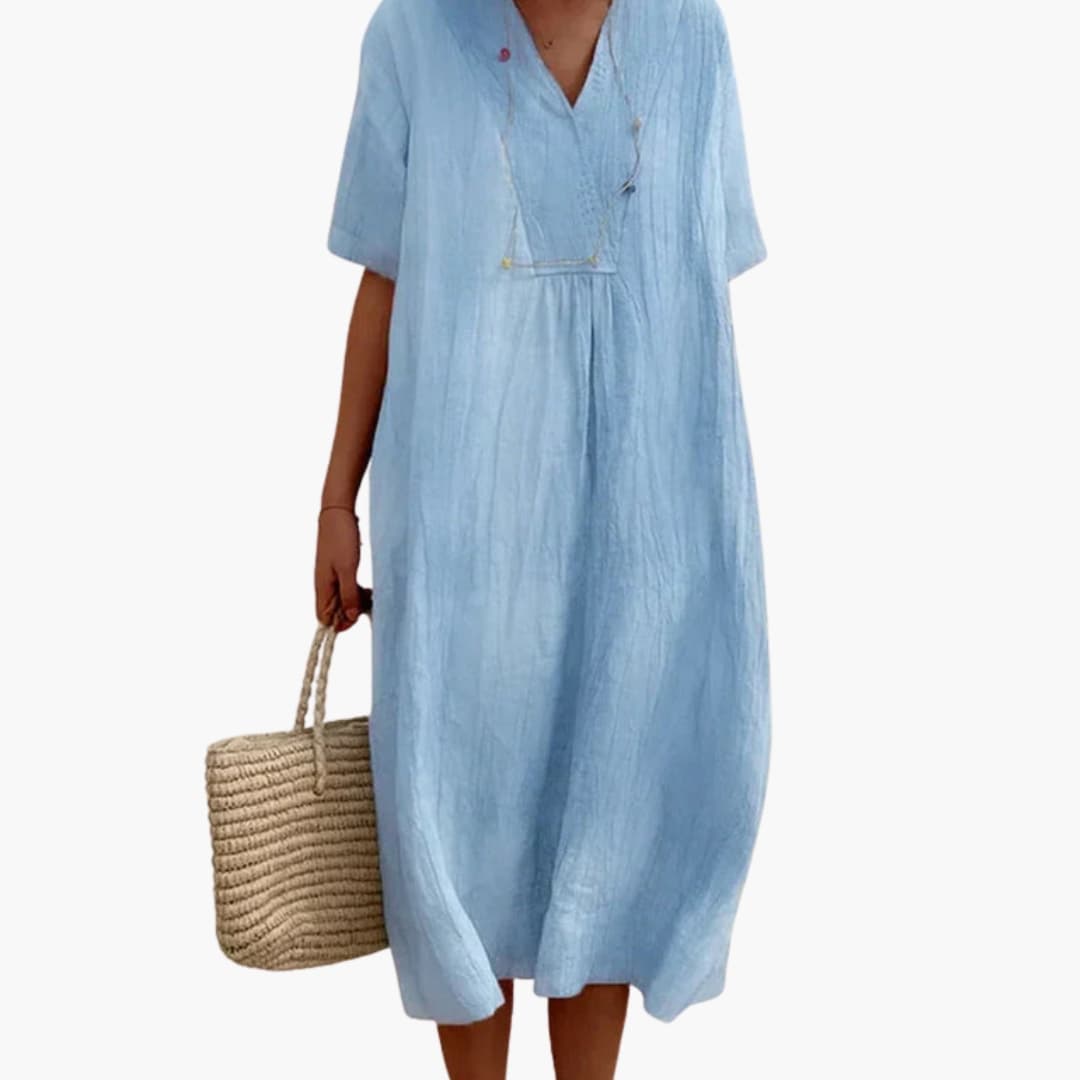 Elegant Women's Dress | V-Neck, Relaxed Fit, Everyday Style 2