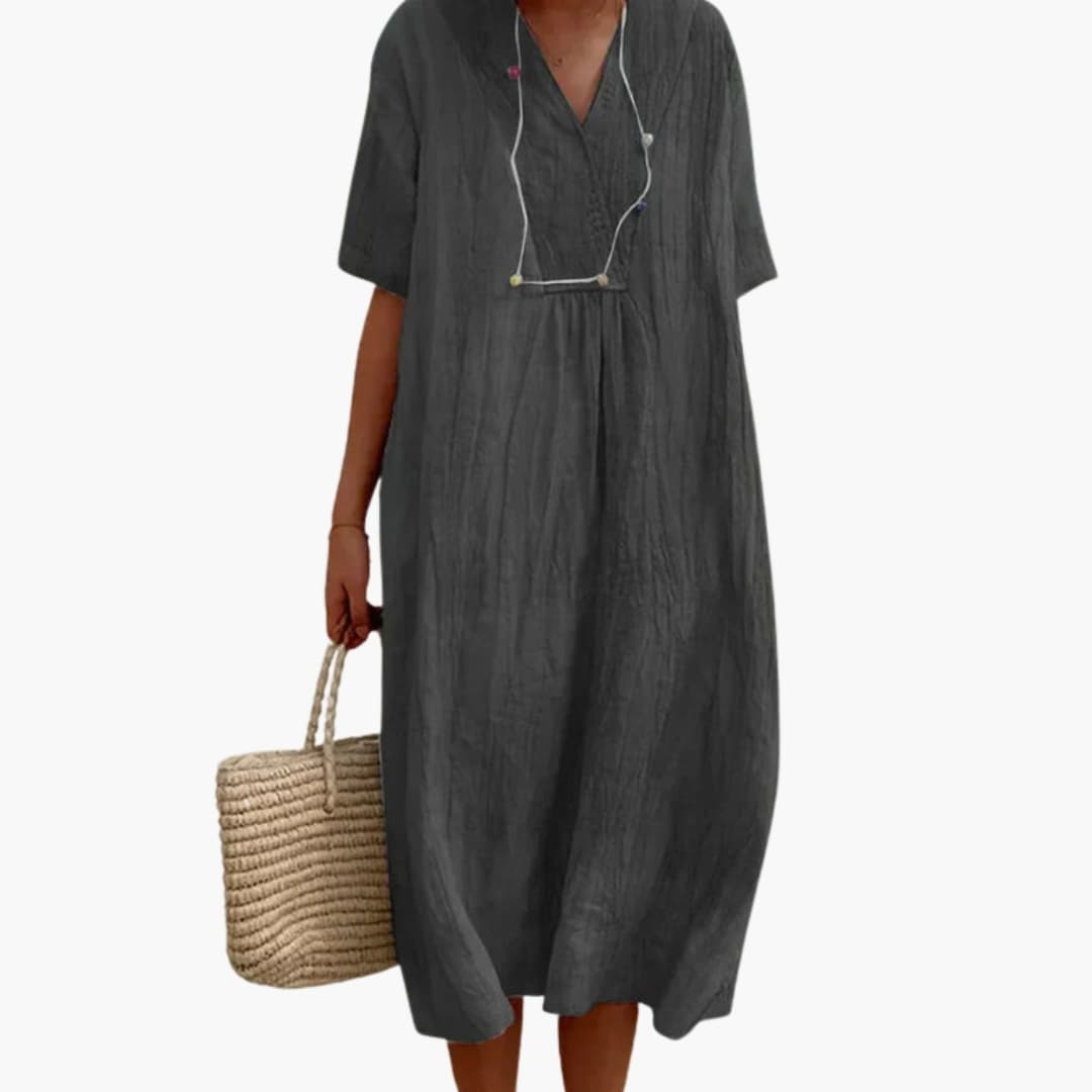 Elegant Women's Dress | V-Neck, Relaxed Fit, Everyday Style 3