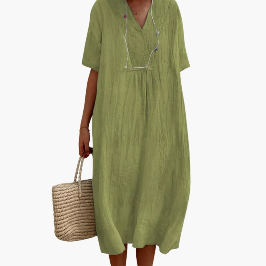 Elegant Women's Dress | V-Neck, Relaxed Fit, Everyday Style 4