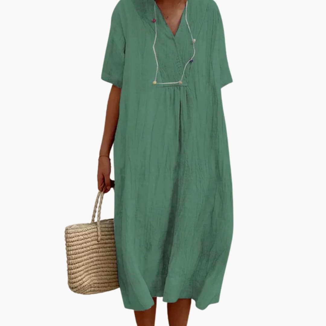 Elegant Women's Dress | V-Neck, Relaxed Fit, Everyday Style 5