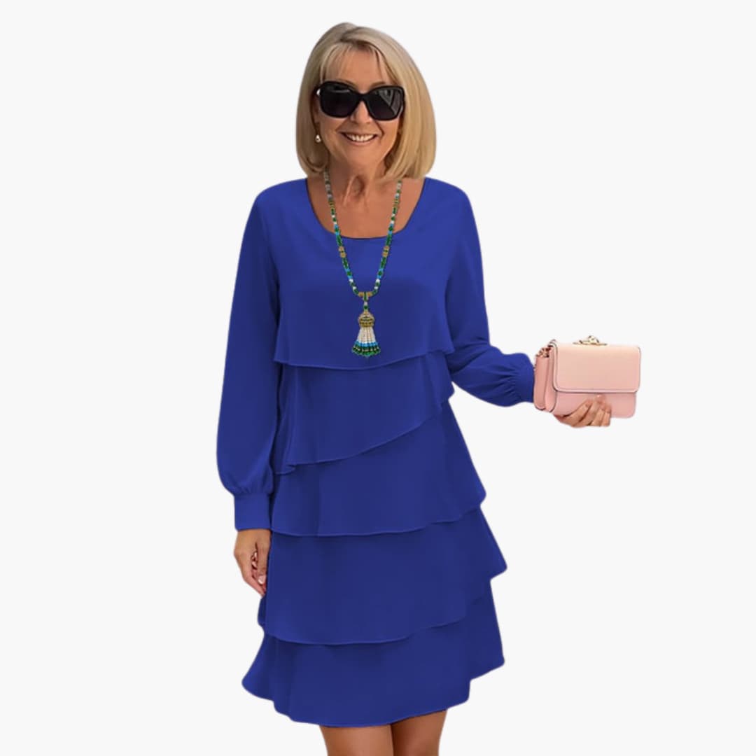 Elegant Women's Layered Dress | Structured Silhouette, Plus Size Available 0