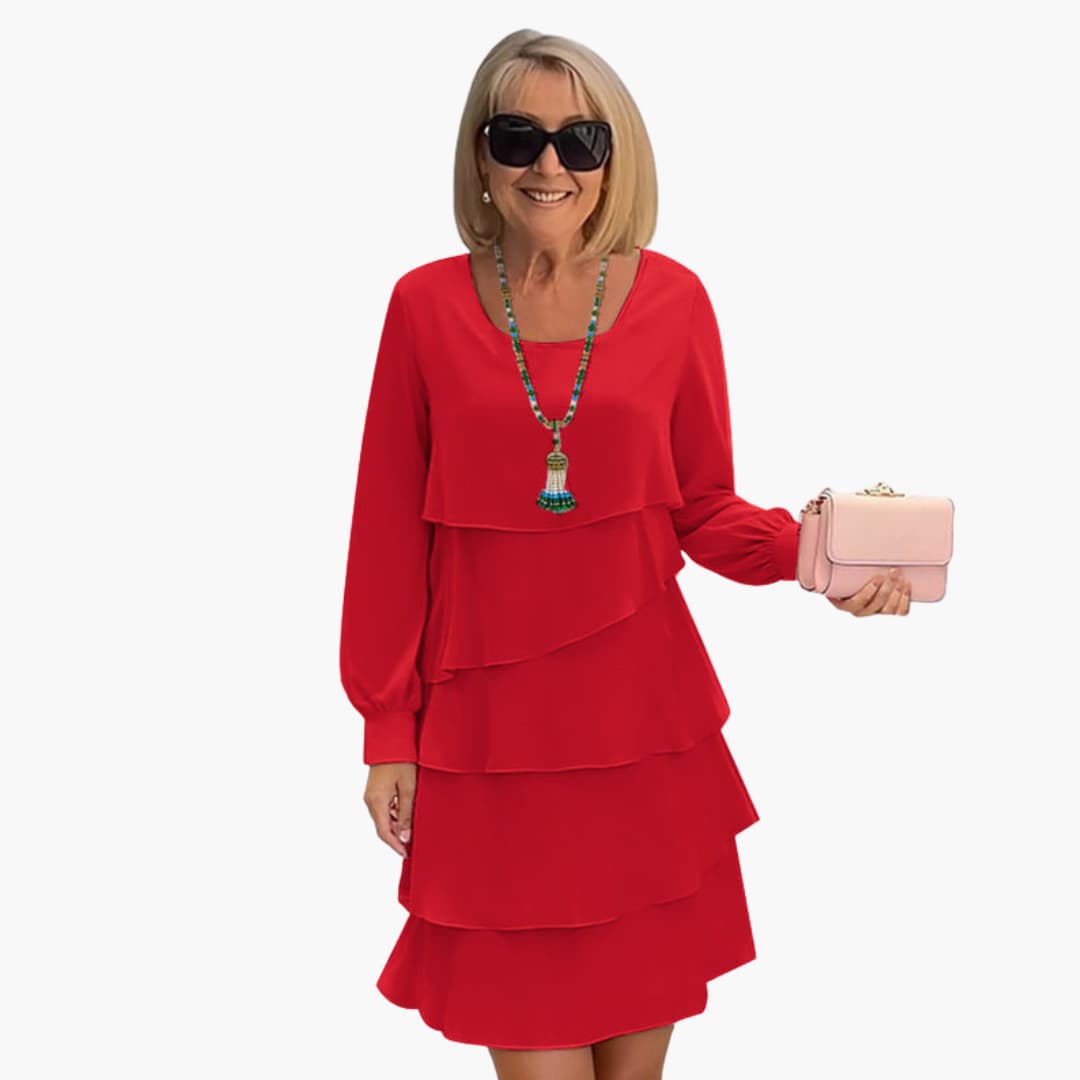 Elegant Women's Layered Dress | Structured Silhouette, Plus Size Available 1