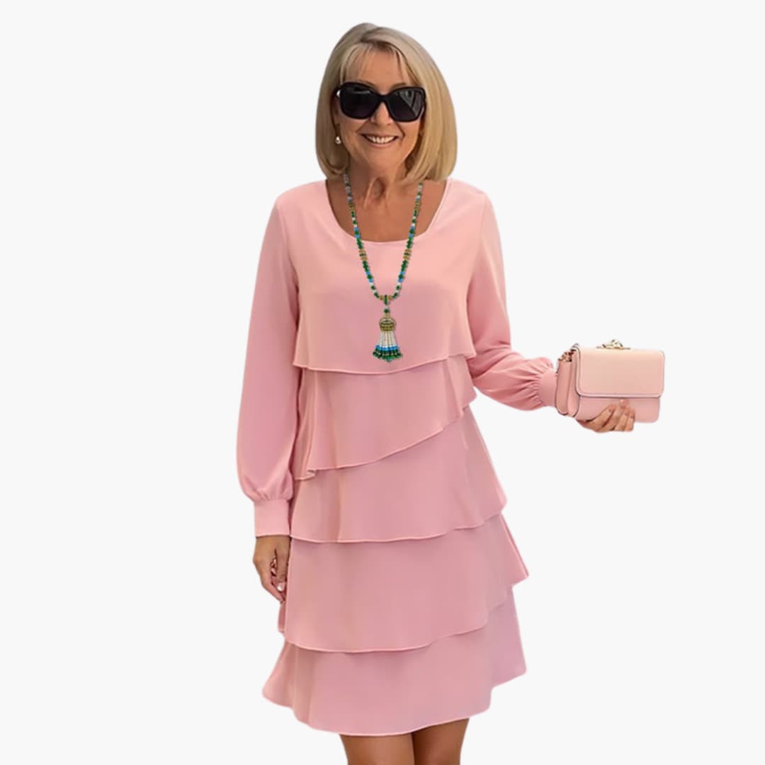 Elegant Women's Layered Dress | Structured Silhouette, Plus Size Available 2