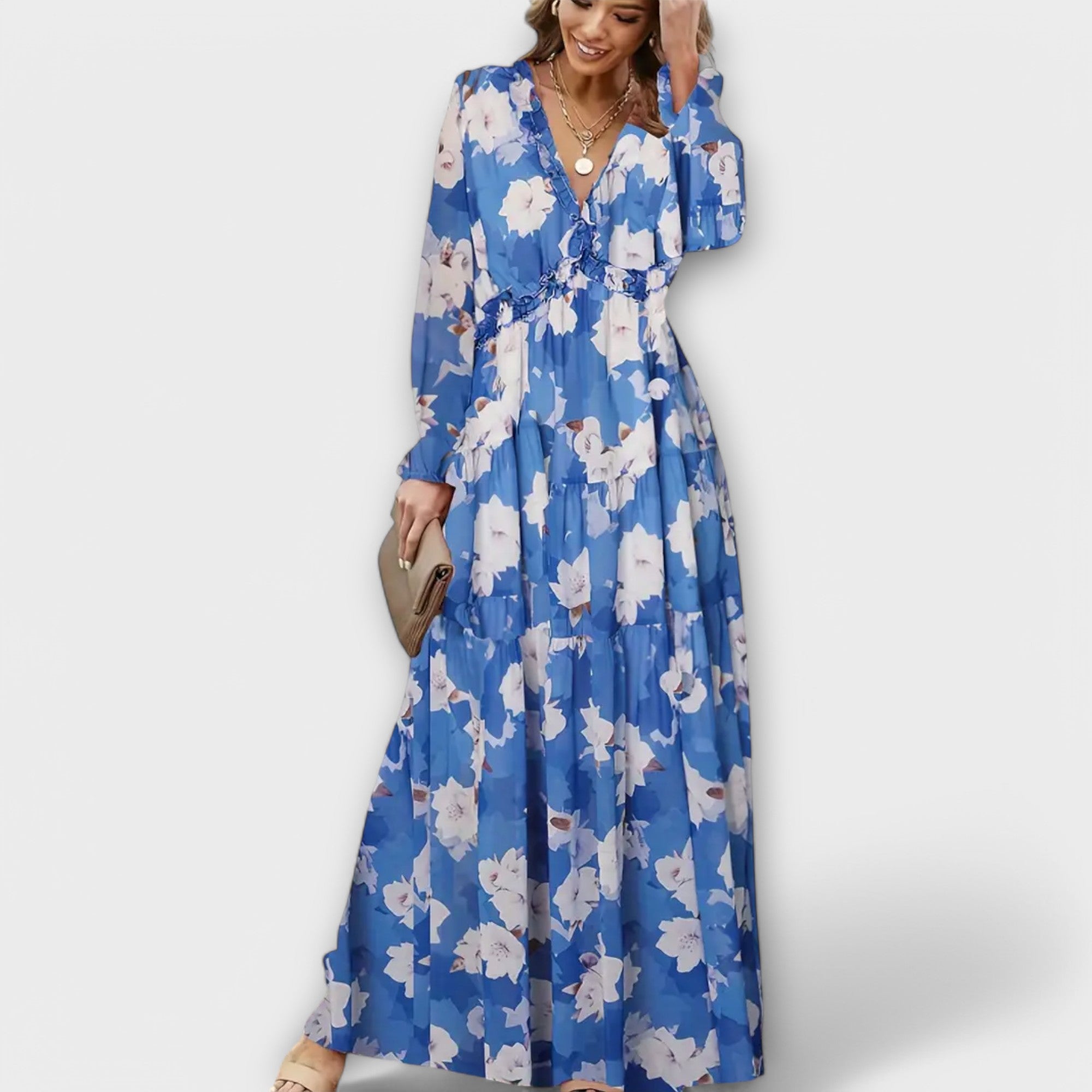 Elegant Women's Maxi Dress | Floral Print, Versatile Style 2