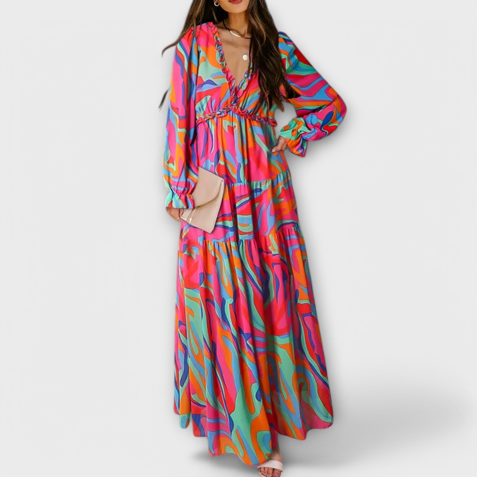 Elegant Women's Maxi Dress | Floral Print, Versatile Style 7