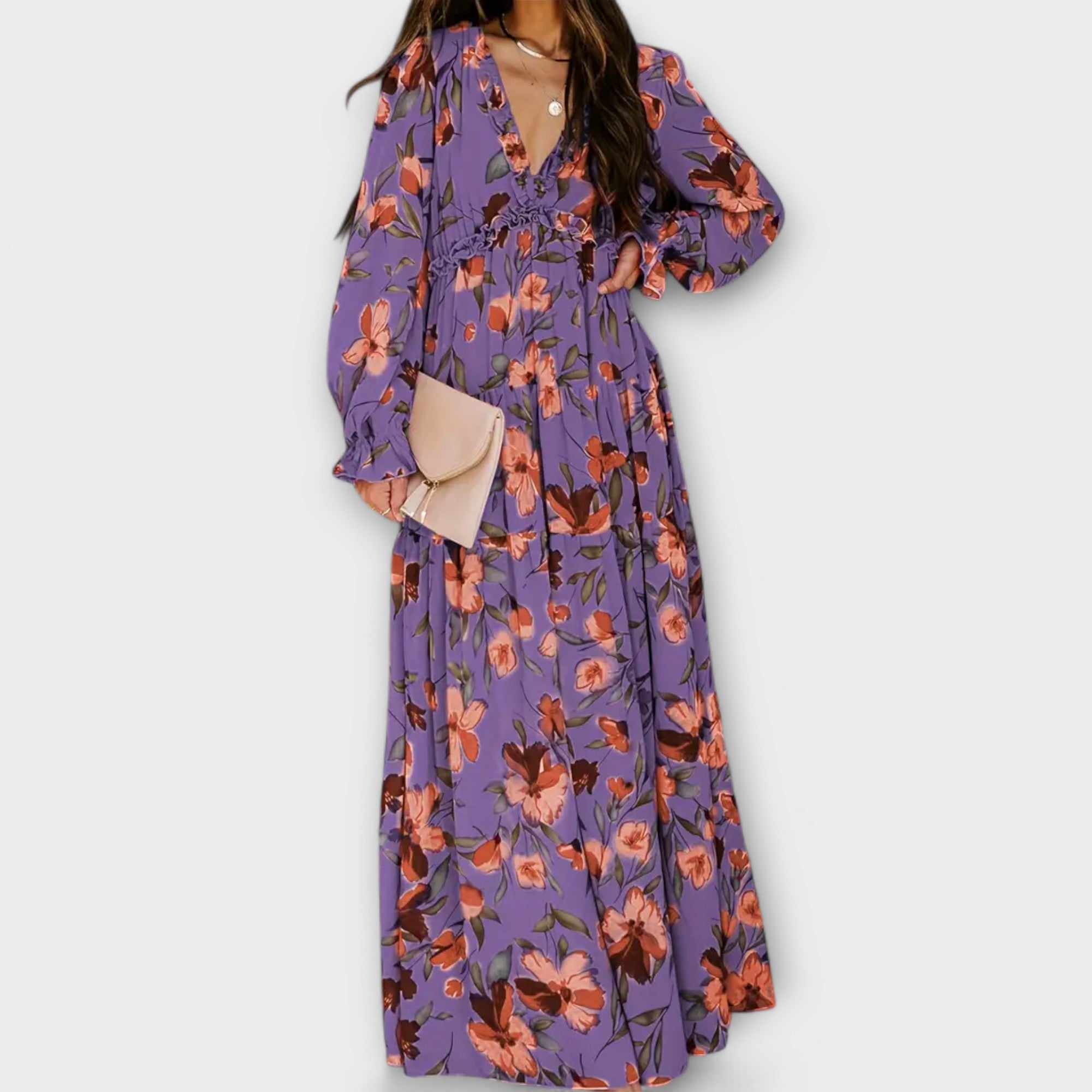 Elegant Women's Maxi Dress | Floral Print, Versatile Style 8