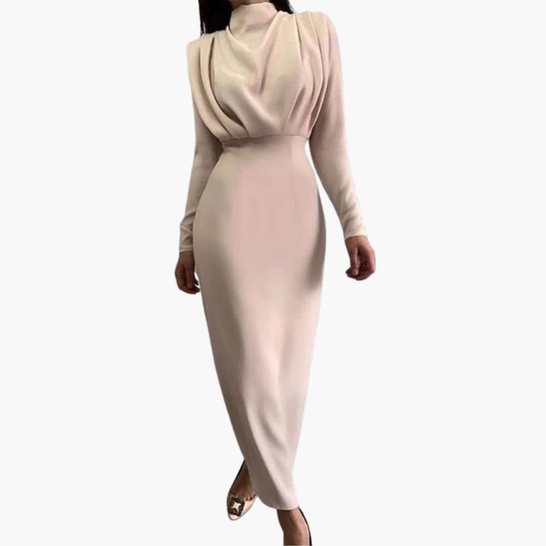 Elegant Women's Maxi Dress | Round Neck, Long Sleeves 6