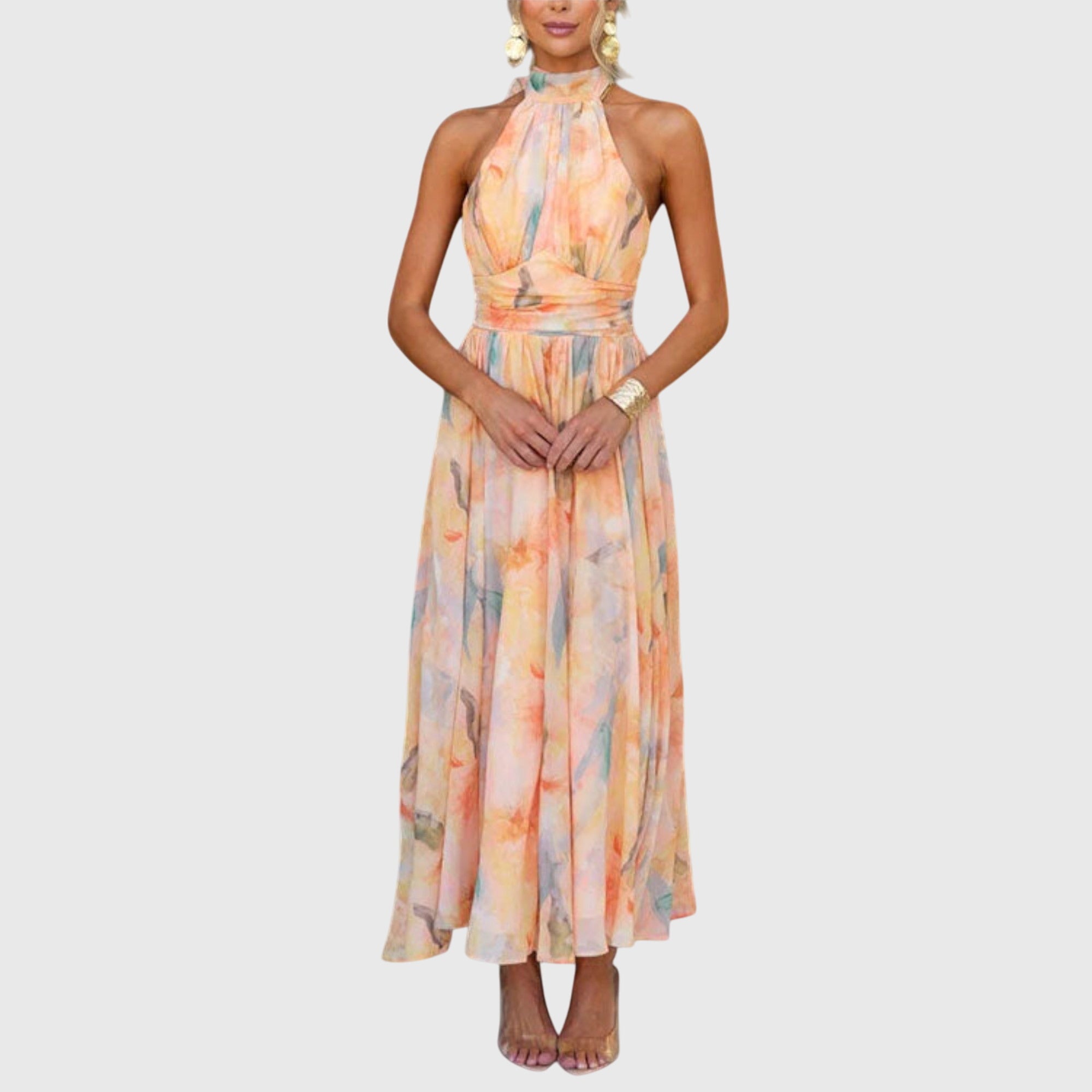 Elegant Women’s Maxi Dress | Stylish Halter Neck 0