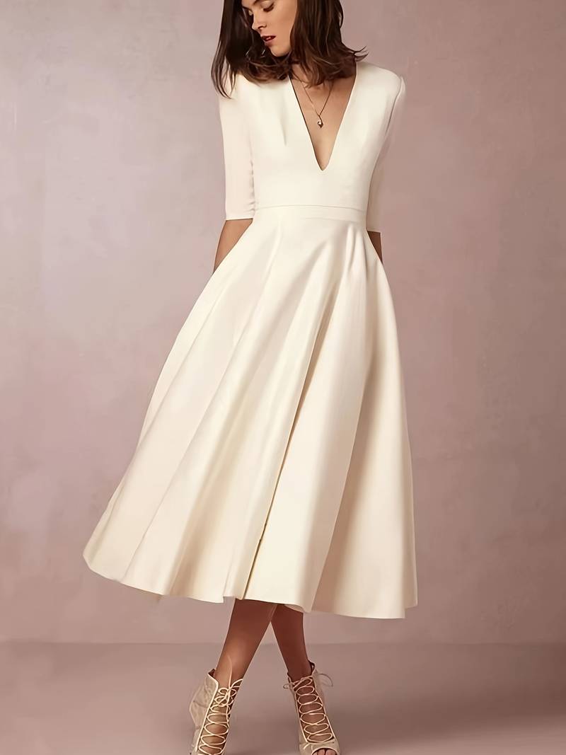 Elegant Women's Midi Dress | Flared Silhouette for Special Occasions 1