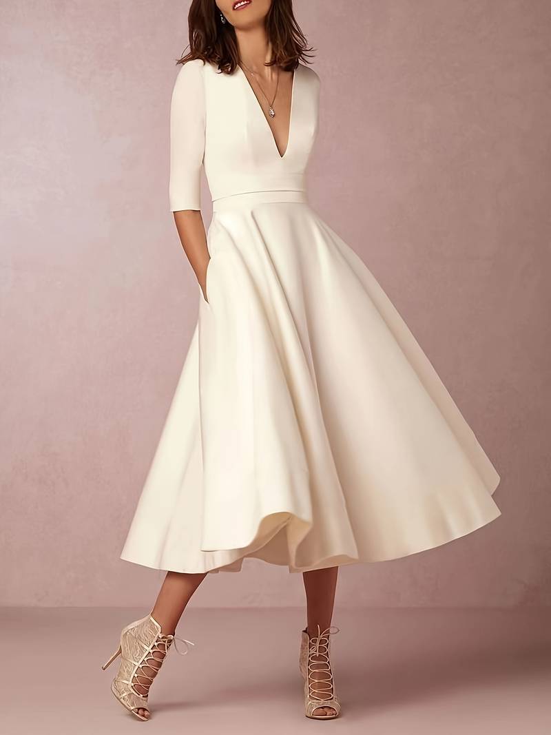 Elegant Women's Midi Dress | Flared Silhouette for Special Occasions 3