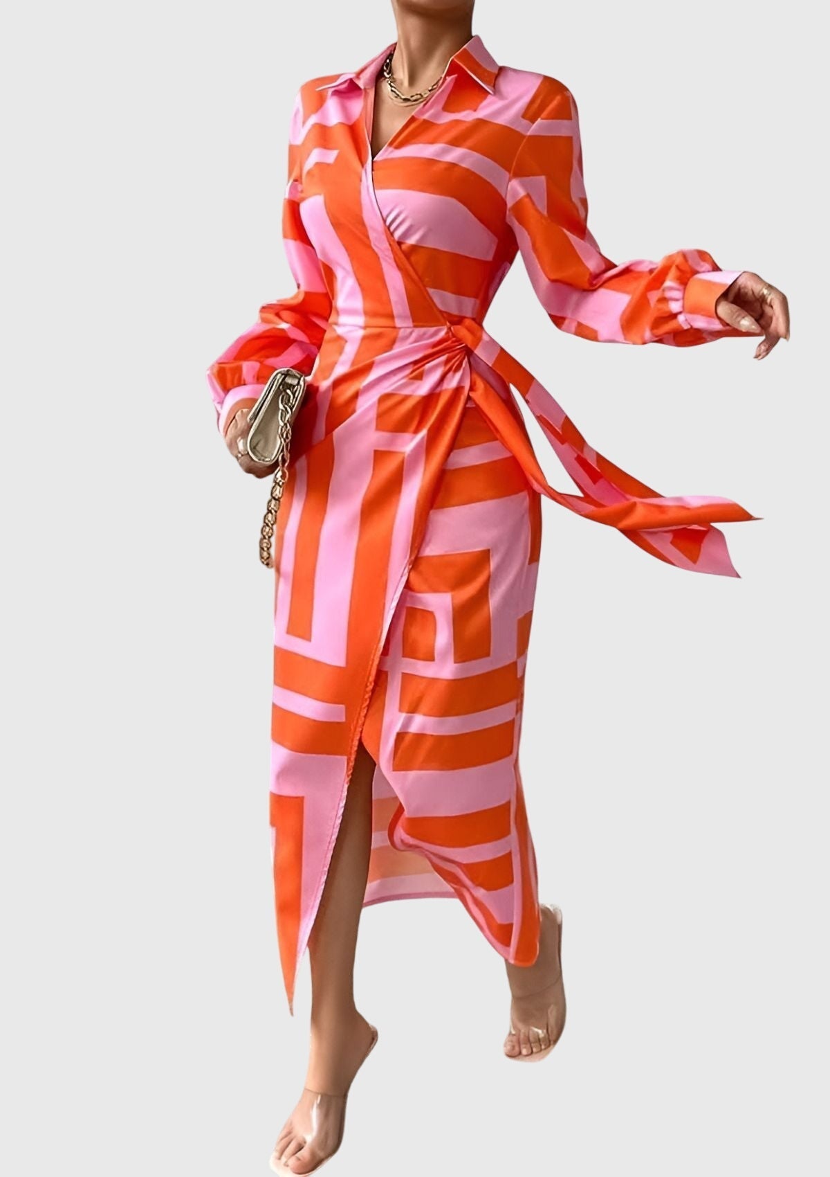 Elegant Wrap Dress | Chic Modern Print 1