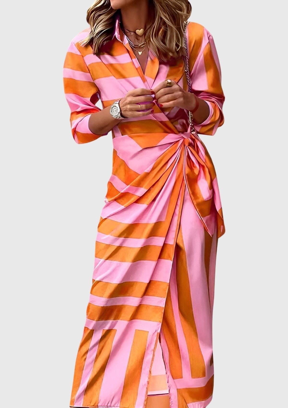 Elegant Wrap Dress | Chic Modern Print 2