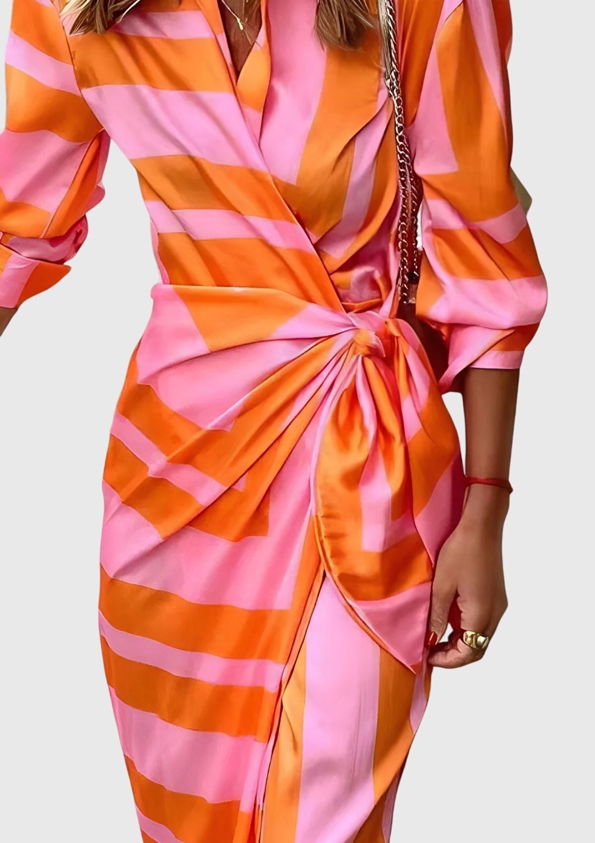 Elegant Wrap Dress | Chic Modern Print 6