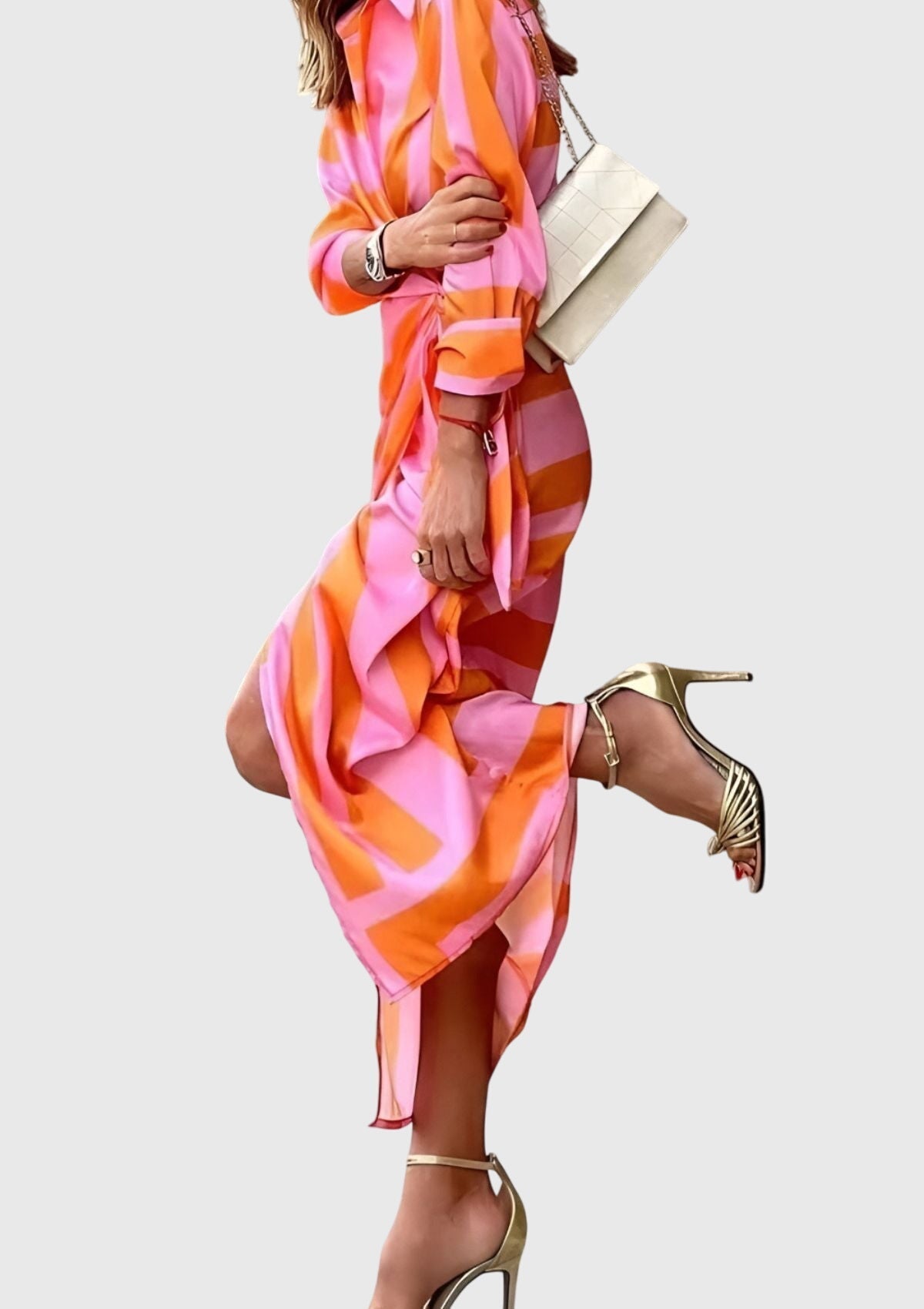Elegant Wrap Dress | Chic Modern Print 7