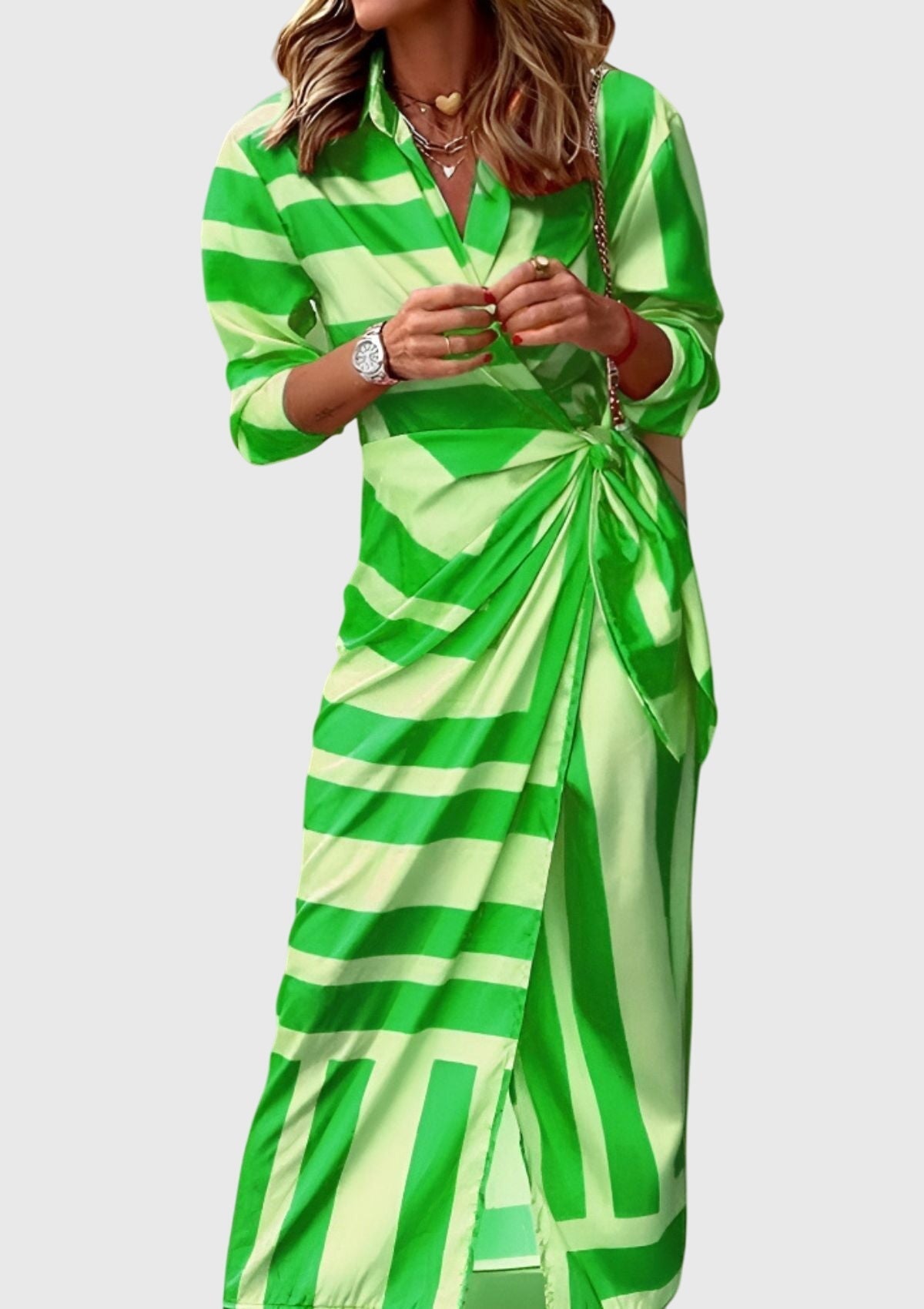 Elegant Wrap Dress | Chic Modern Print 8
