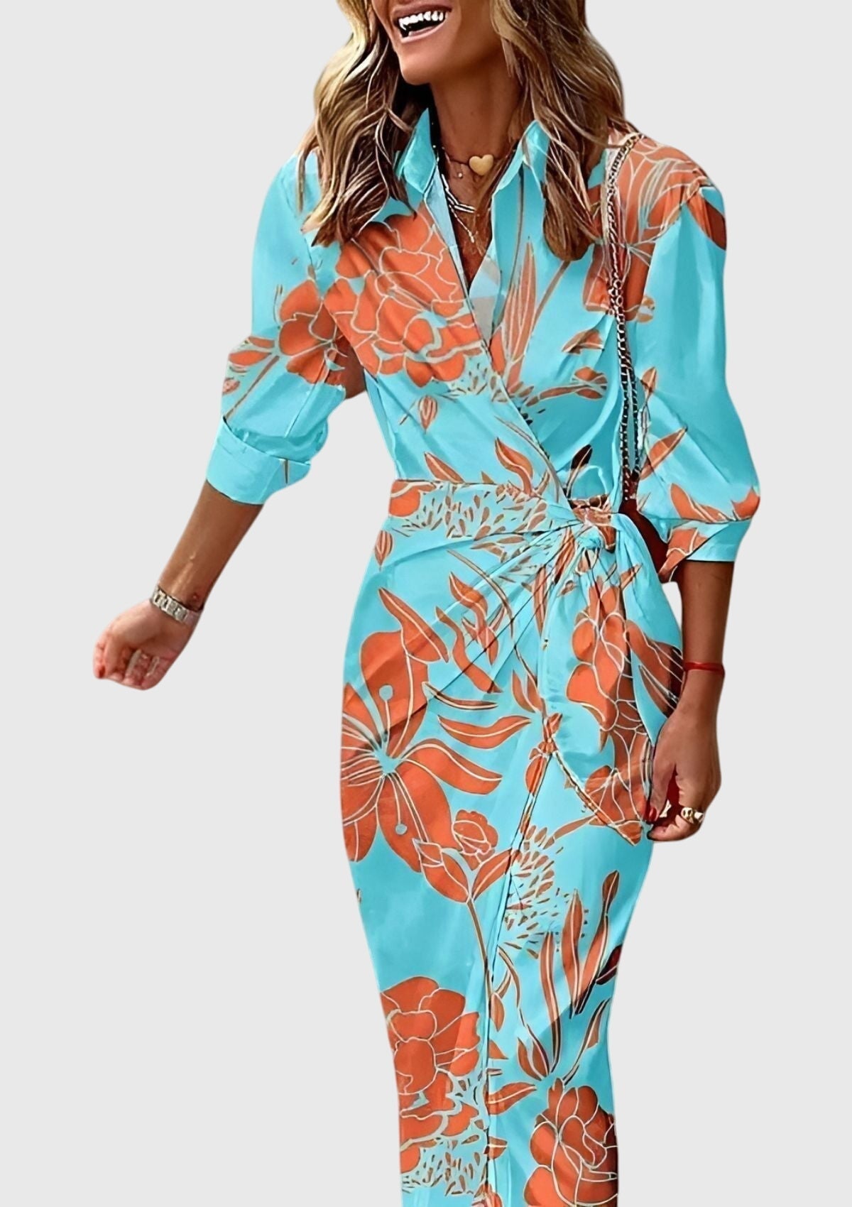 Elegant Wrap Dress | Chic Modern Print 9