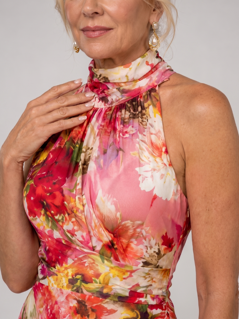 Elisabetta Women's Maxi Dress | Floral Print, Halter Neck, Lightweight 2
