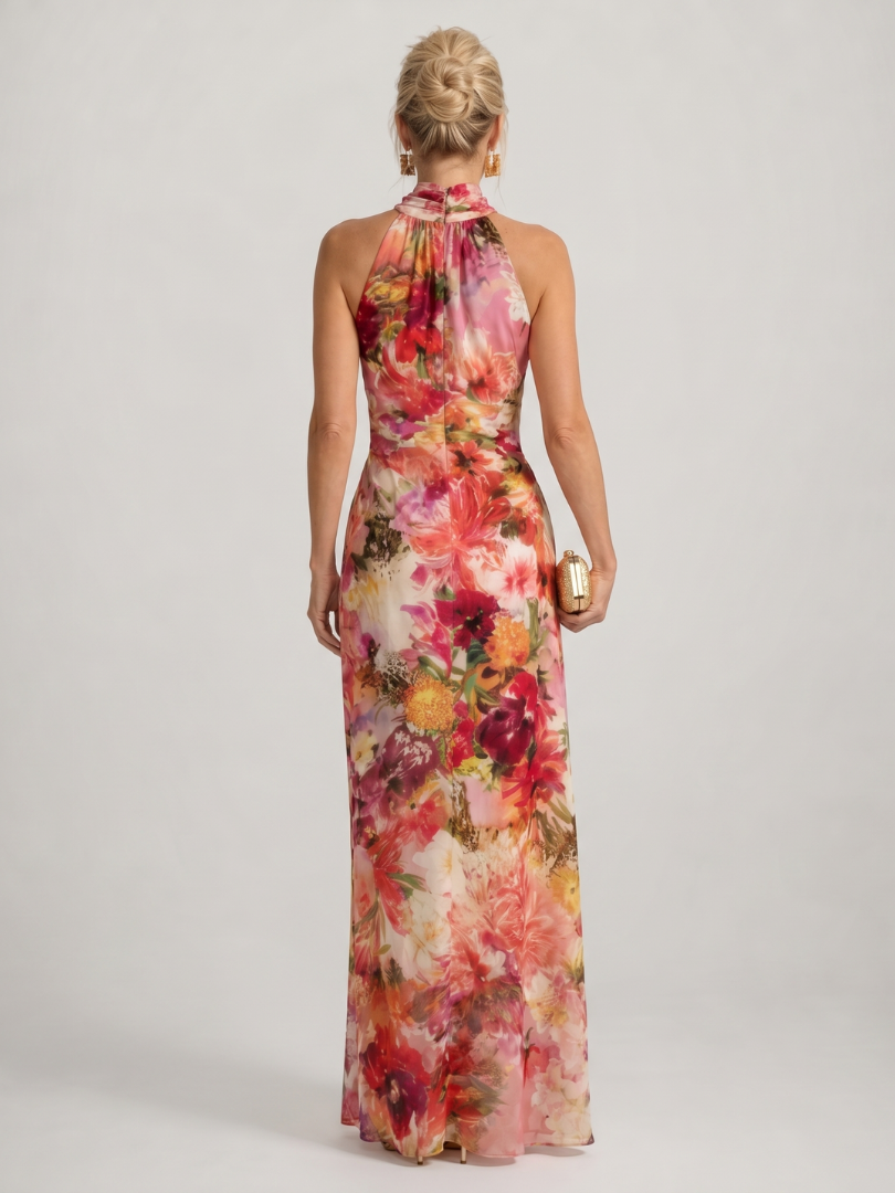 Elisabetta Women's Maxi Dress | Floral Print, Halter Neck, Lightweight 3