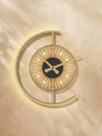 Élise Horloge Lumineuse | Cadre Doré, Éclairage Intelligent 1