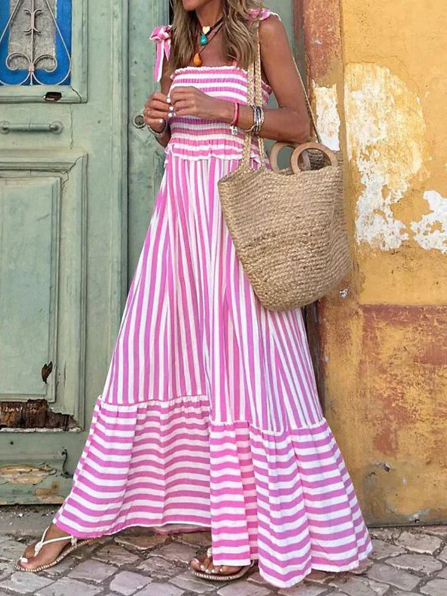 Emilia Women's Summer Dress | Striped Design, Flowy Skirt 1