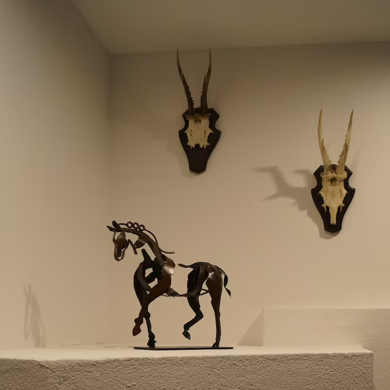 Félix Figurine Cheval | Métal Massif Artisanale Décorative 0